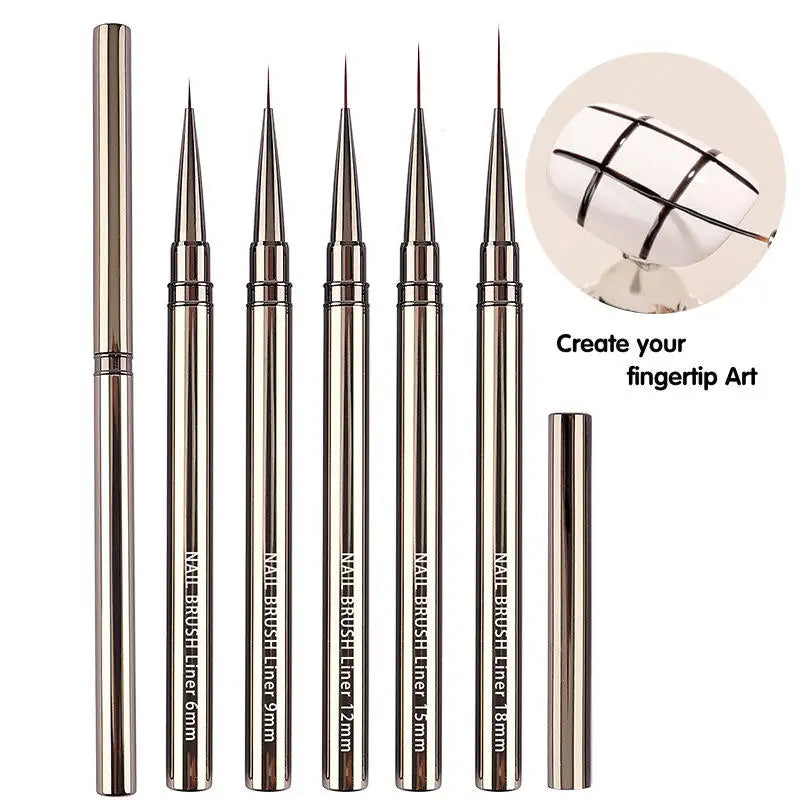 Customized Color Painting Extremely Thin Wire Metal Rods Professional Multi-functional Nail Tools Brushes