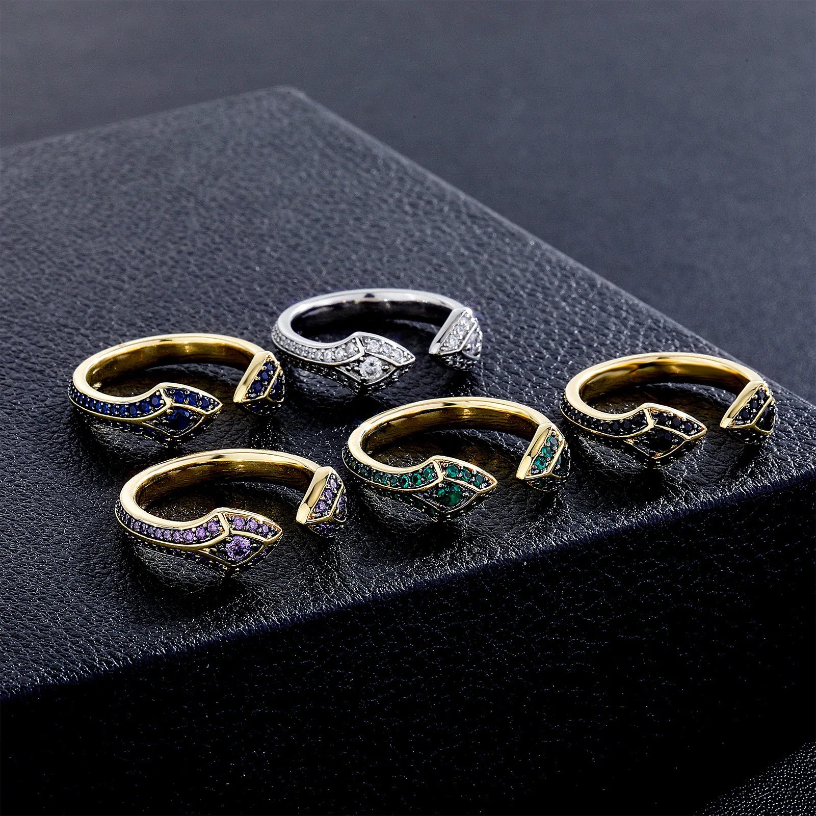 Creative Design Double Headed Snake Ring for Couples to Exchange Guardian Ring Adjustable Versatile Handpiece