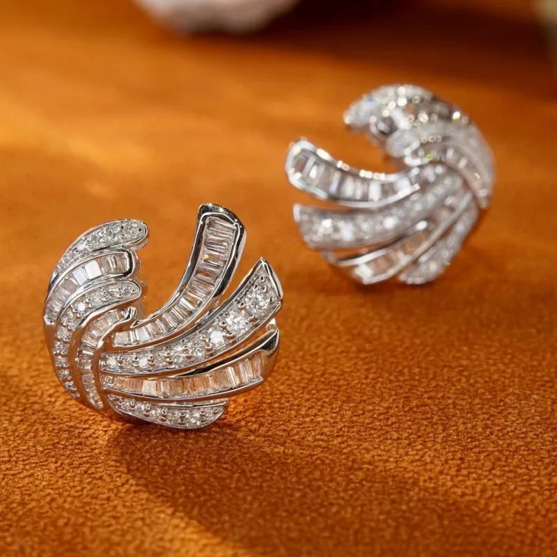 CAOSHI Fashion Geometric Earrings Full Paved Cubic Zirconia Sparkling for Women Newly Designed Statement Jewelry Stud Earring
