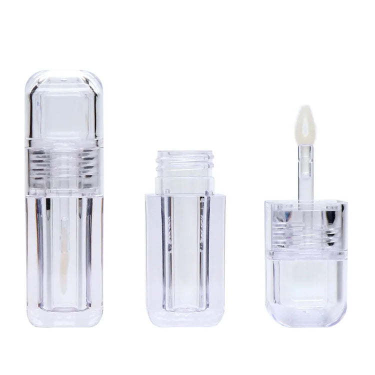New Empty Square All Clear Tube PETG Transparent Wand Lip Gloss Container Liquid Lipstick Bottle Packaging