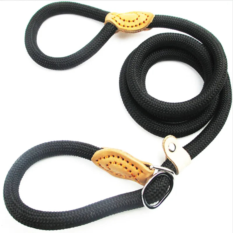 Solid Pattern Eco-Friendly Training Tool Featuring Leather Cotton Custom Heavy-Duty Nylon Dog Leash Slip Lead Rope