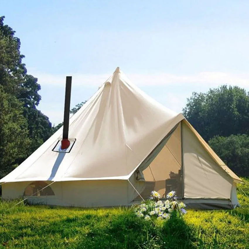 New Arrival Luxury Large Size 5M Teepee Yurt Glamping Tent Outdoor Family Camping Canvas Bell Tent