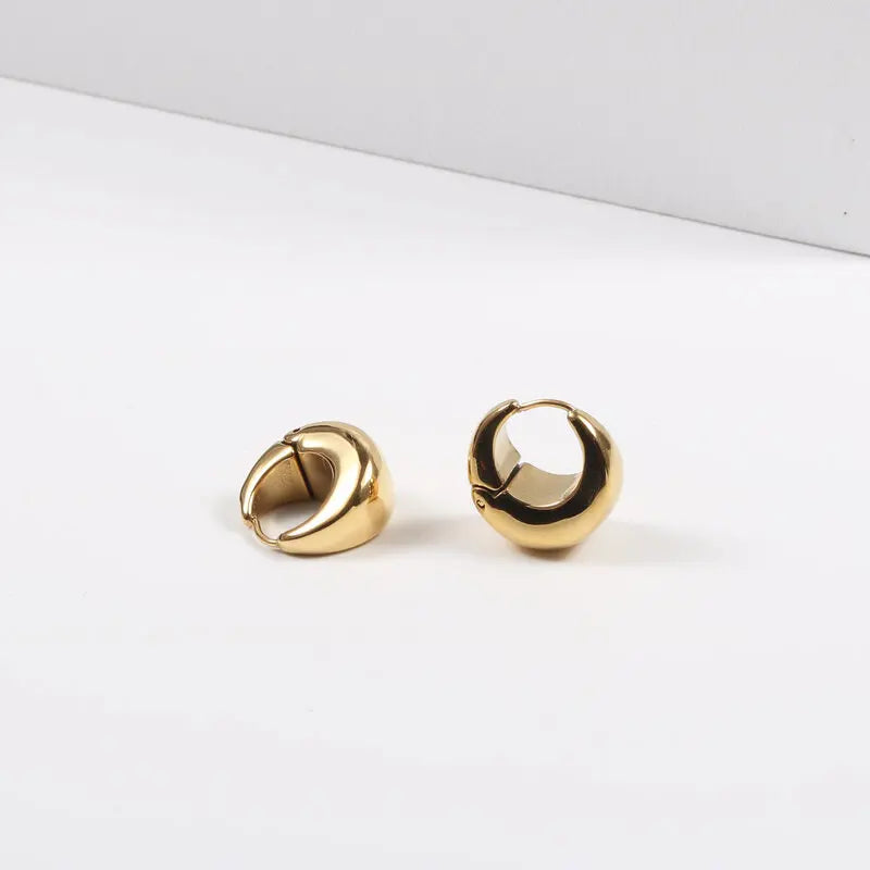 Fenny Waterproof&Non Tarnish Shiny Smooth Chunky Waterdrop Hoop Earring Wholesale Stainless Steel Trend Jewelry