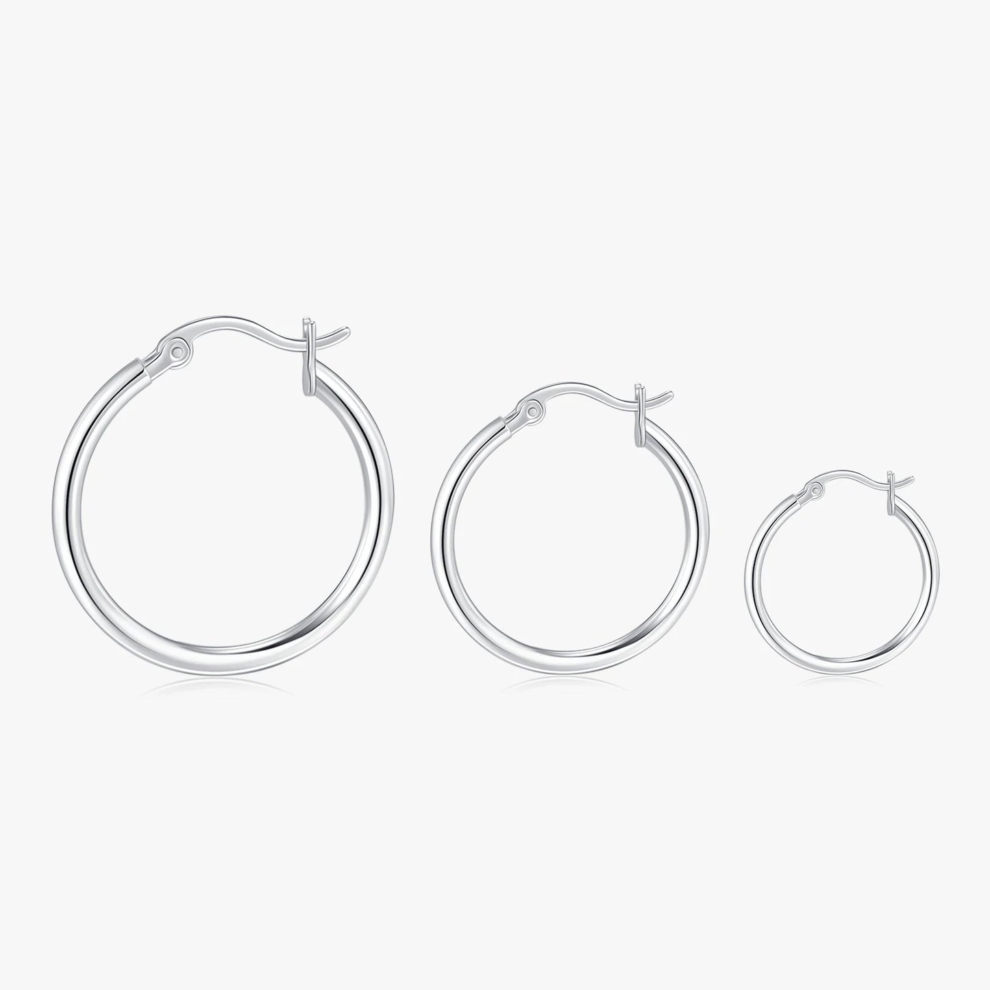 Charm Simple Real 925 Sterling Silver Big Round Hoop Earrings for Women Fashion Classic Wedding Sterling Silver Jewelry
