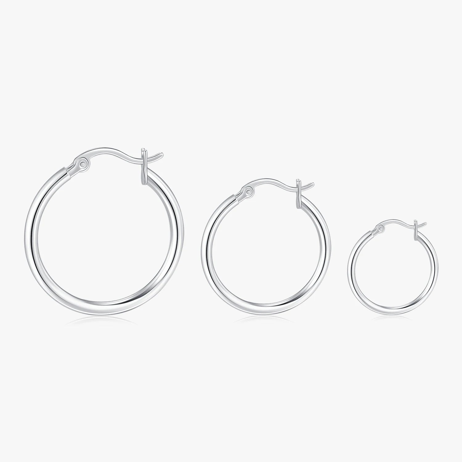 Charm Simple Real 925 Sterling Silver Big Round Hoop Earrings for Women Fashion Classic Wedding Sterling Silver Jewelry