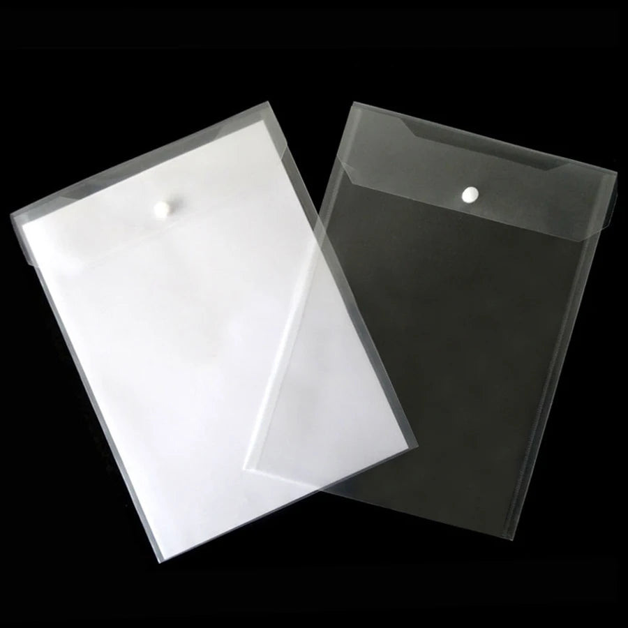 PP Straight File Bag Hook Loop Closure Vertical Data Envelope Folder for Bill Contract Document Coupon Receipt Storage Holder