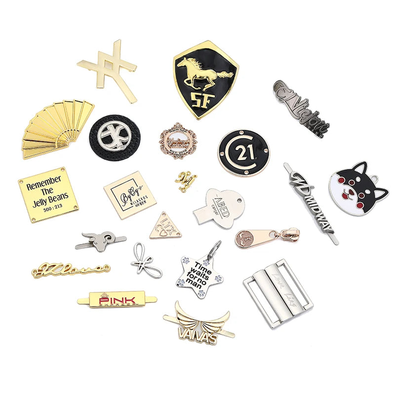 High Grade Factory Metal Tags Custom Engraved Logo Brand Name Metal Label for Handbags
