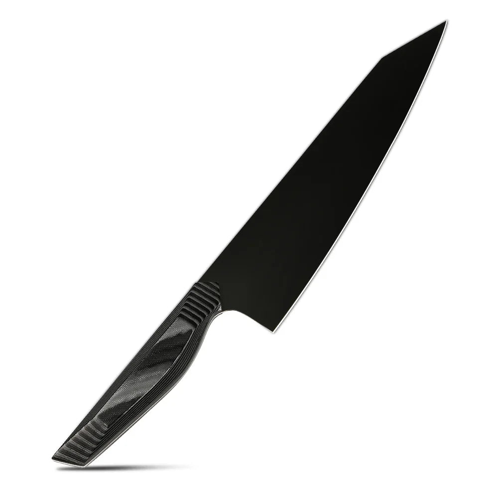 Professional Nitrate Coated 440C Black Titanium Plated Stainless Steel sharp Kitchen Chef KIRITSUKE Knives with Black G10 HD