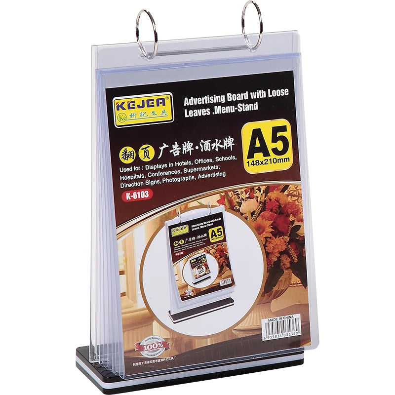 Quality Flip Menu Stand Kejea Menu Card Holder Advertising Stand Business Card Display Holder Pageable Table Sign Display Sta