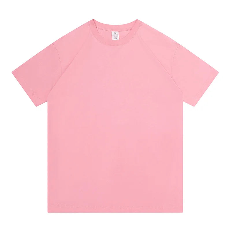 Luxury Custom 220 Gsm 100% Cotton Tee Plain Heavyweight T-Shirt Blank Thick Print T Shirt