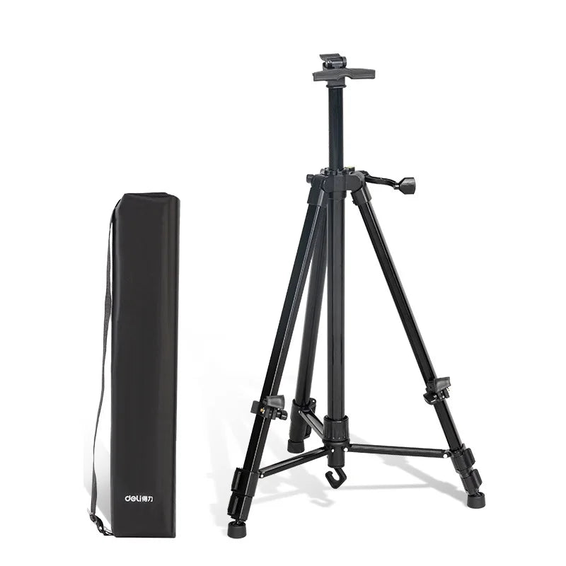 Deli HS911 Hand-operated Metal Easel Telescopic Foldable Portable Outdoor Sketch Easel Height Adjustable 12pcs Per Carton Set