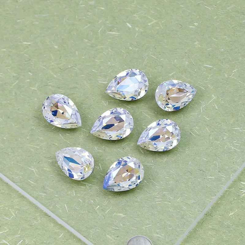 Dongzhou K9 Glass Rhinestones 6*8mm Waterdrop Fancy Stone Wholesale Loose Crystal Beads for Jewelry & Nail Art DIY Accessorie
