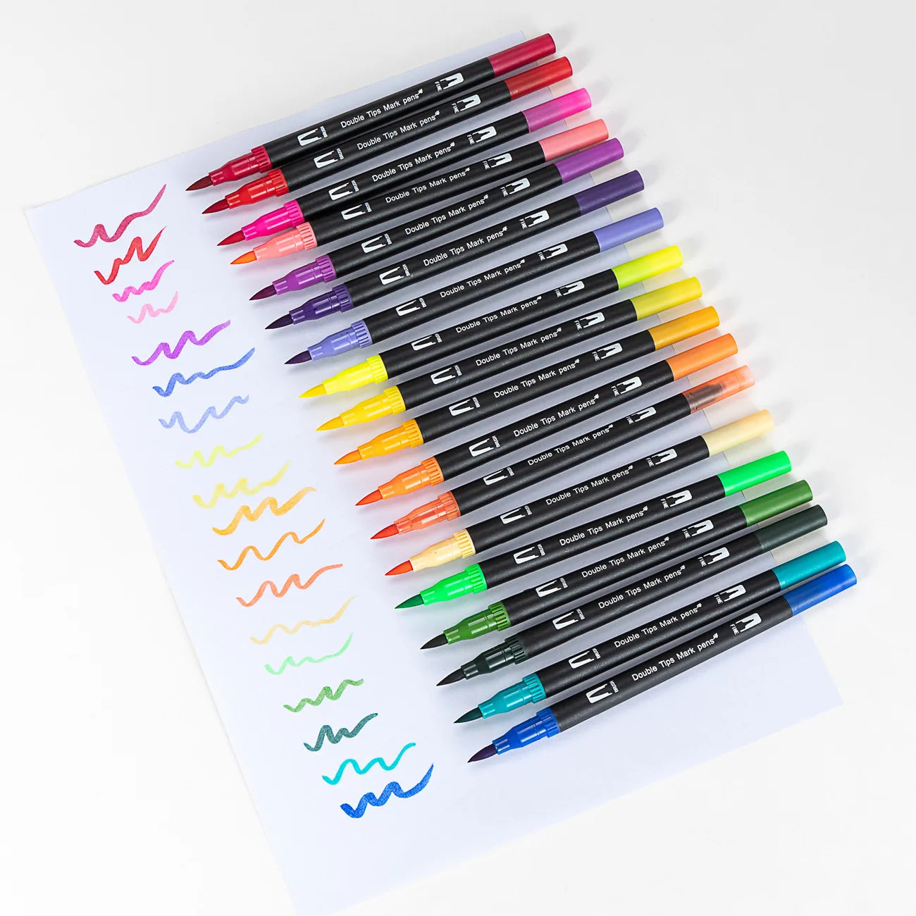 Factory Colorful Brush Pen Sets Sketch Lettering Double Tips Marker Pen Set Watercolor Drawing Art Markers Custom Logos