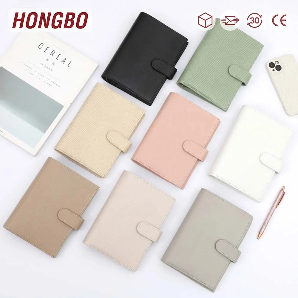 Hongbo Etsy Best Selling A6 Lizard Leather Budget Binder Cash Wallet As Money Binder Organizer Agenda Planner with Fly Leaf