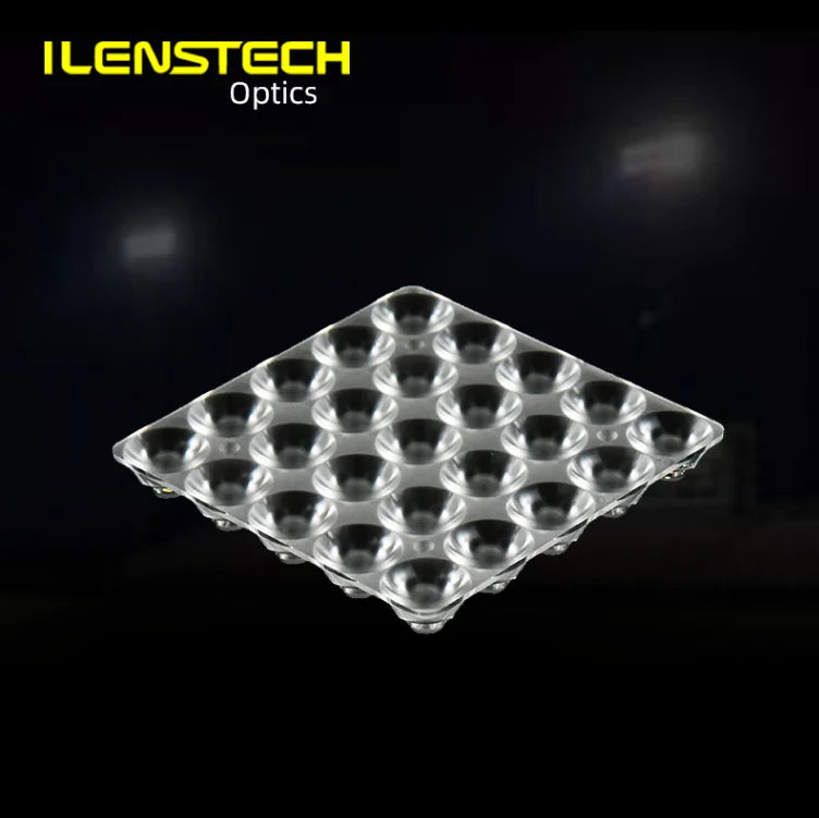 75mm*75mm Square Lens Array Vehicle Light Lens 3535 5050 LED Lens 20 Degree