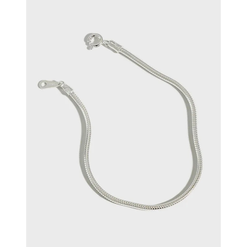 Smart 925 Sterling Silver INS Smart Bracelets Personality Simple Round Snake Chain Bracelet Men Fashion Jewelry Bracelets Wom