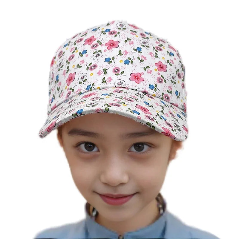 Unisex Pink Baseball Cap Floral Design Fashionable 5-Panel Adjustable Cotton Breathable Waterproof Sports Hat Custom Image