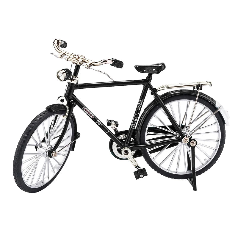 DIY Assemble Retro Bicycle Model Ornament Alloy Metal Mini Bike Sliding Assembled Version Collection Gifts Toys for Children