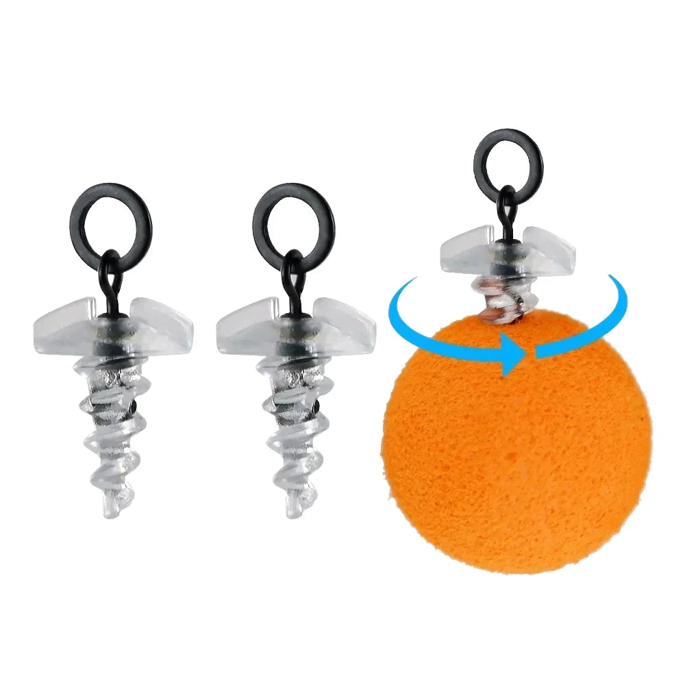 1000 Piece in Bulk Carp Fishing Plastic 360 Boilie Screw with Carp Fishing Rolling Swivel with Ring D-Rig Chod Rig Tackle