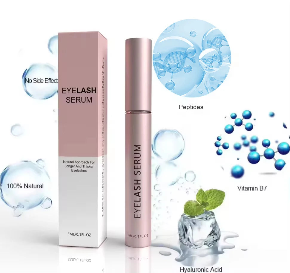 Natural Wholesale Custom Organic Vegan Eye Enhancer Grow Liquid Lash Boost Growth No Logo Eyelash Serum Private Label With Br