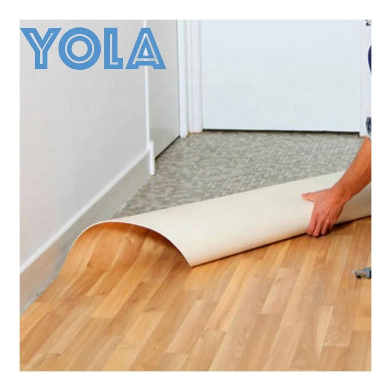 PVC Sponge Flooring Vinyl Plastic Floor Roll Sheet Covering Carpet Linoleum Mat Foam Back Felt Backing Wood Stone
