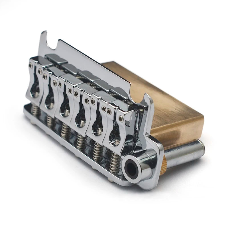 Guitar Tremolo Bridge 83.5x40.5 String Sapceing 54.5MM(5x10.9MM) Brass Block Cambered Surface Saddle Chrome