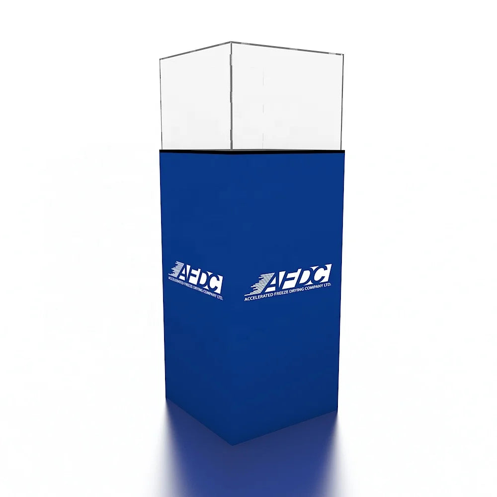 3ft Booth Exhibition Trade Show Advertising Acrylic Box Product Display Aluminum SEG Lightbox Full Color Print Podium Stand
