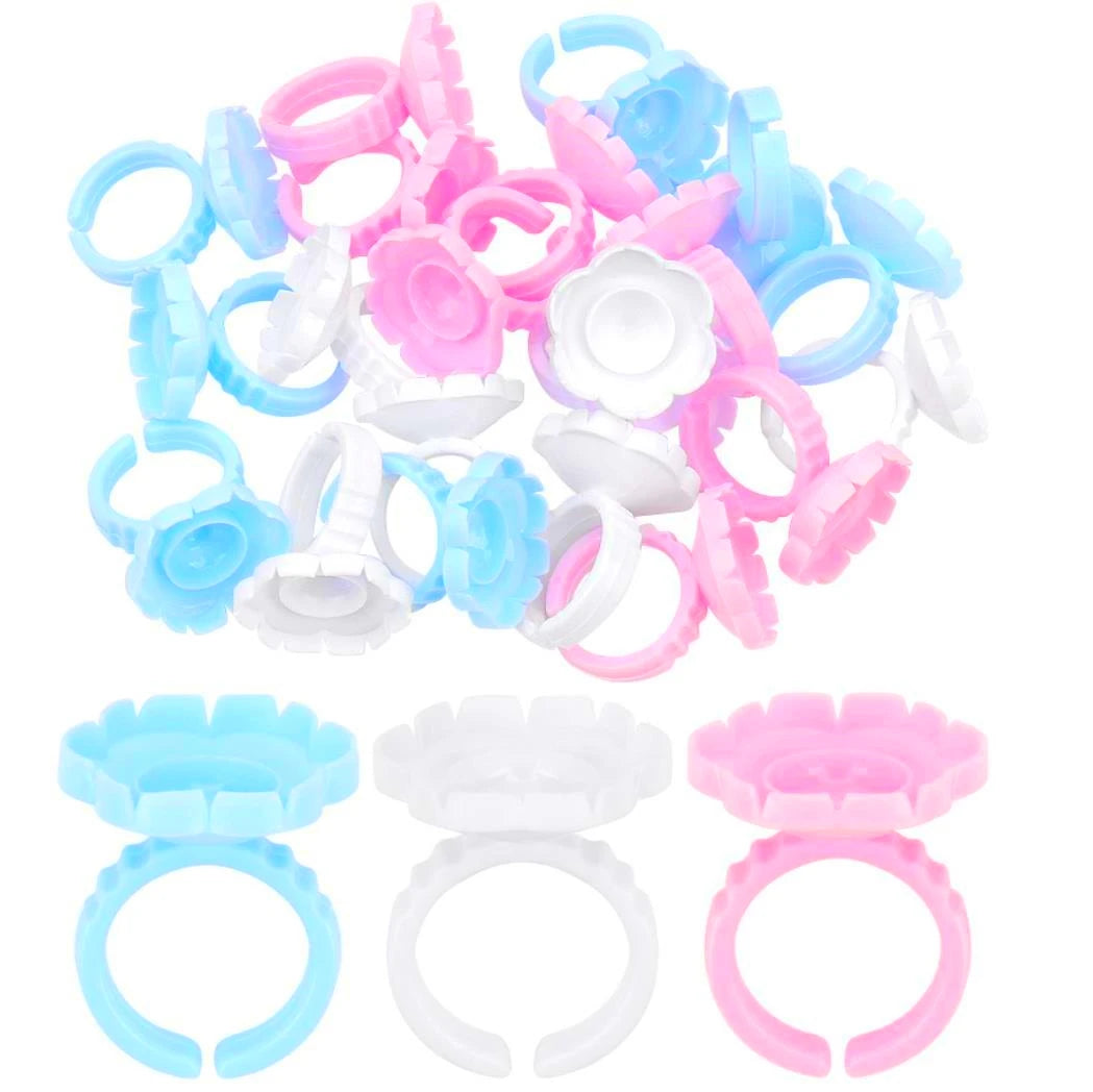 Wholesale Quality Guaranteed Disposable Easy Work Eyelash Extension Tools Flower Lash Glue Ring