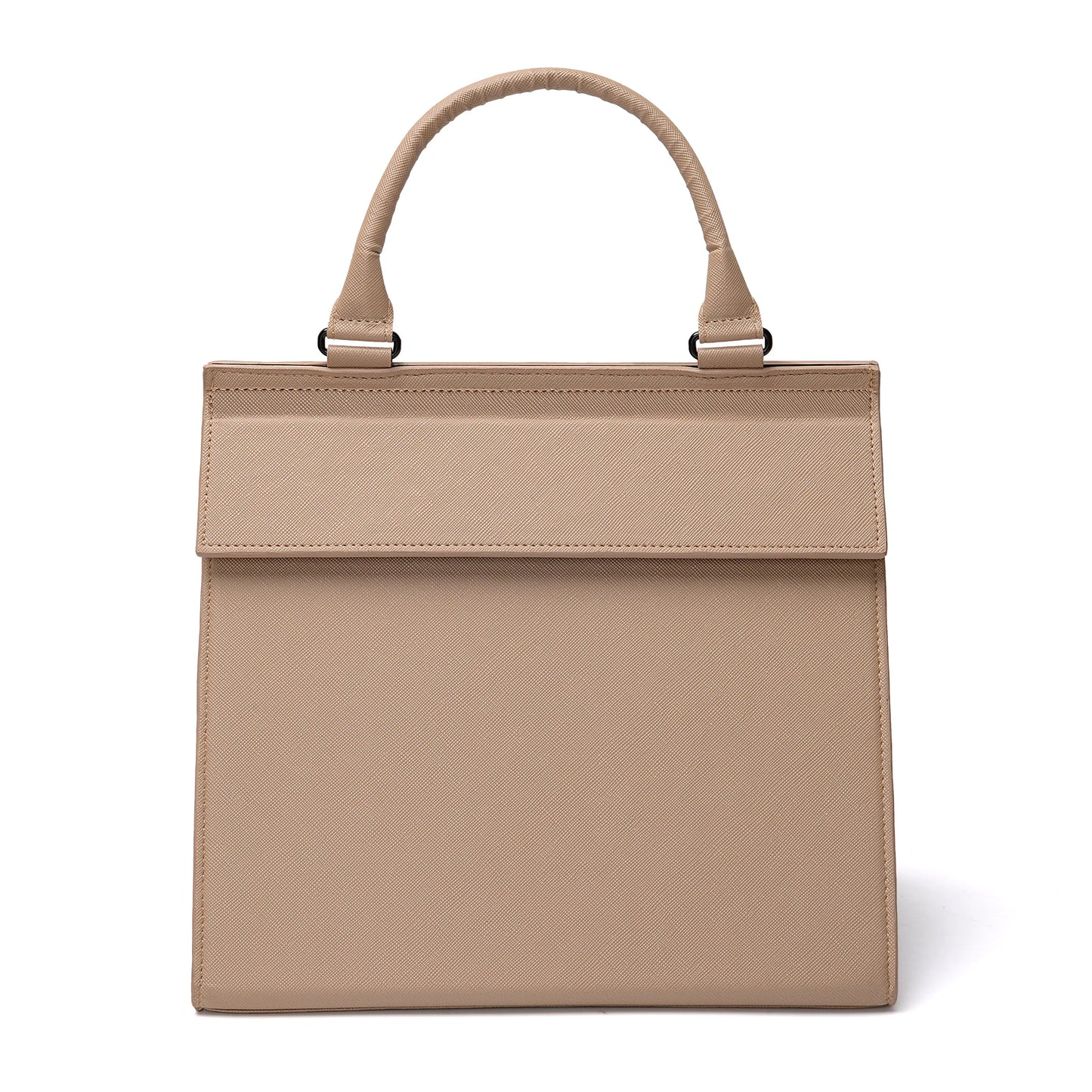 Pink PU Leather Lunch Bag Cooler Tote Office Work Picnic Beach Bag for Food Container Weekend Lunch Box