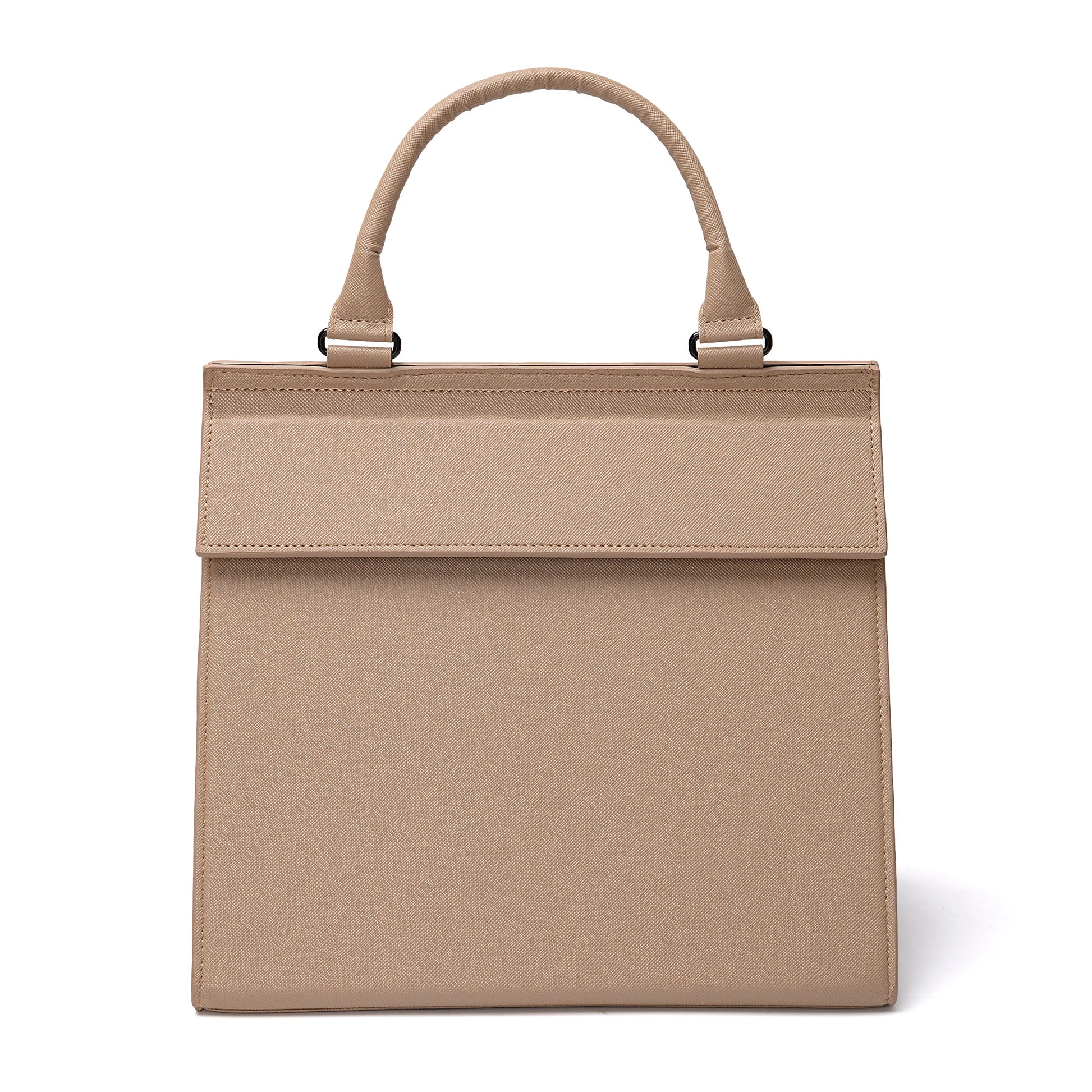 Pink PU Leather Lunch Bag Cooler Tote Office Work Picnic Beach Bag for Food Container Weekend Lunch Box