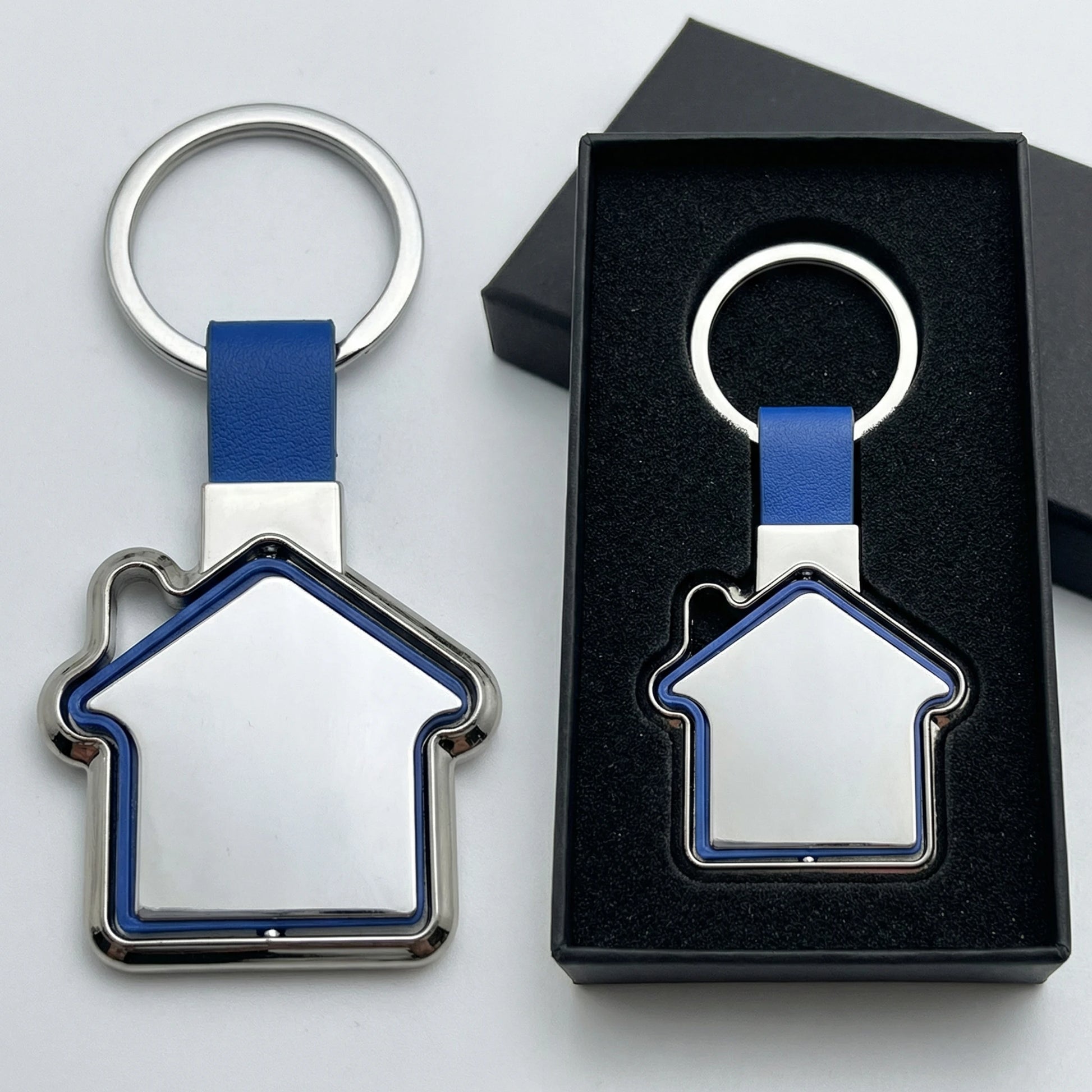 Wholesale Manufacturer Spinning Key Chain Soft Enamel Die Cast Metal House Keychain Custom Logo Spinning Metal Keychain