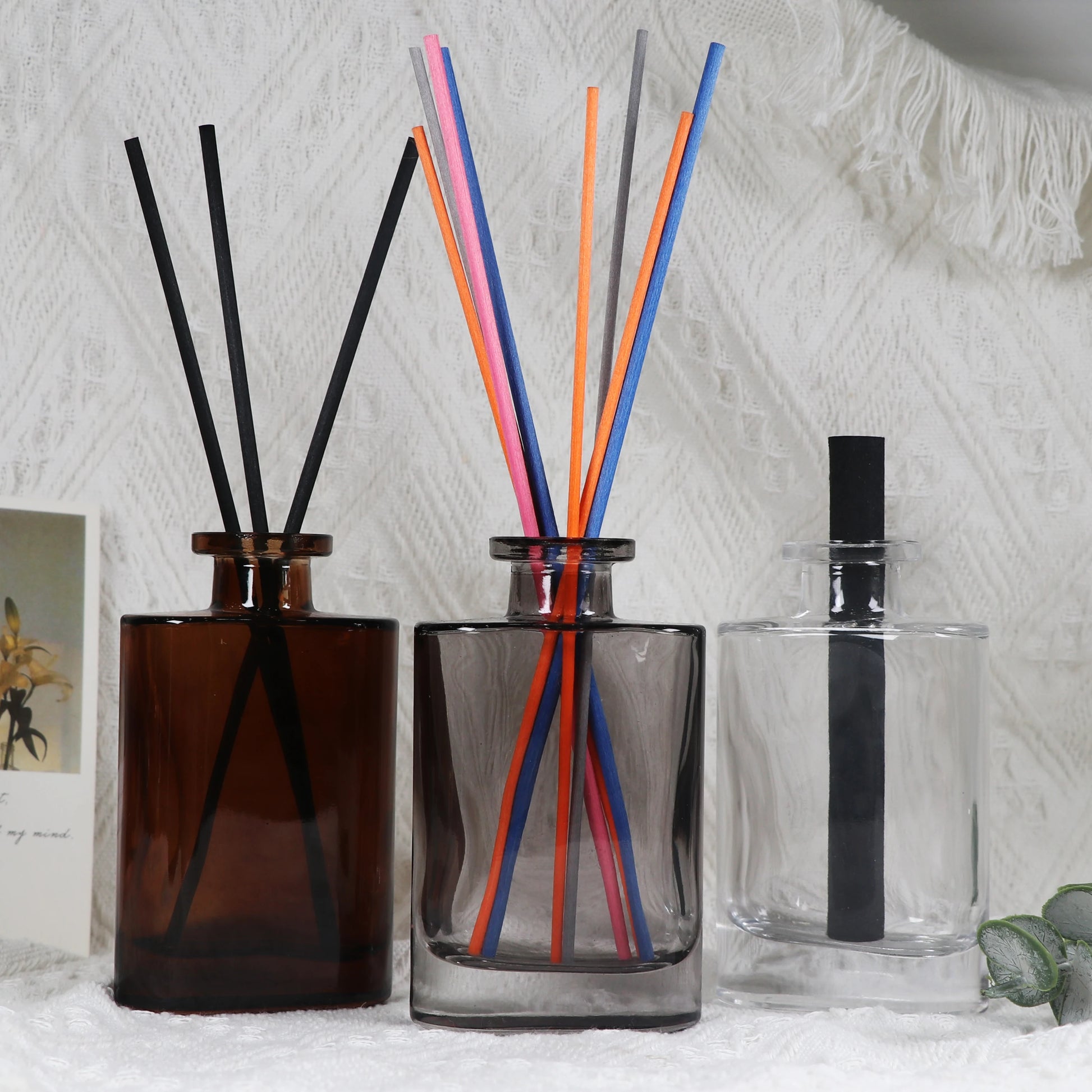 Selling Glass 150ml Amber Clear Transparent-black Reed Aroma Diffuser Bottle New Design Transparent Glass Bottle Reed Diffuse