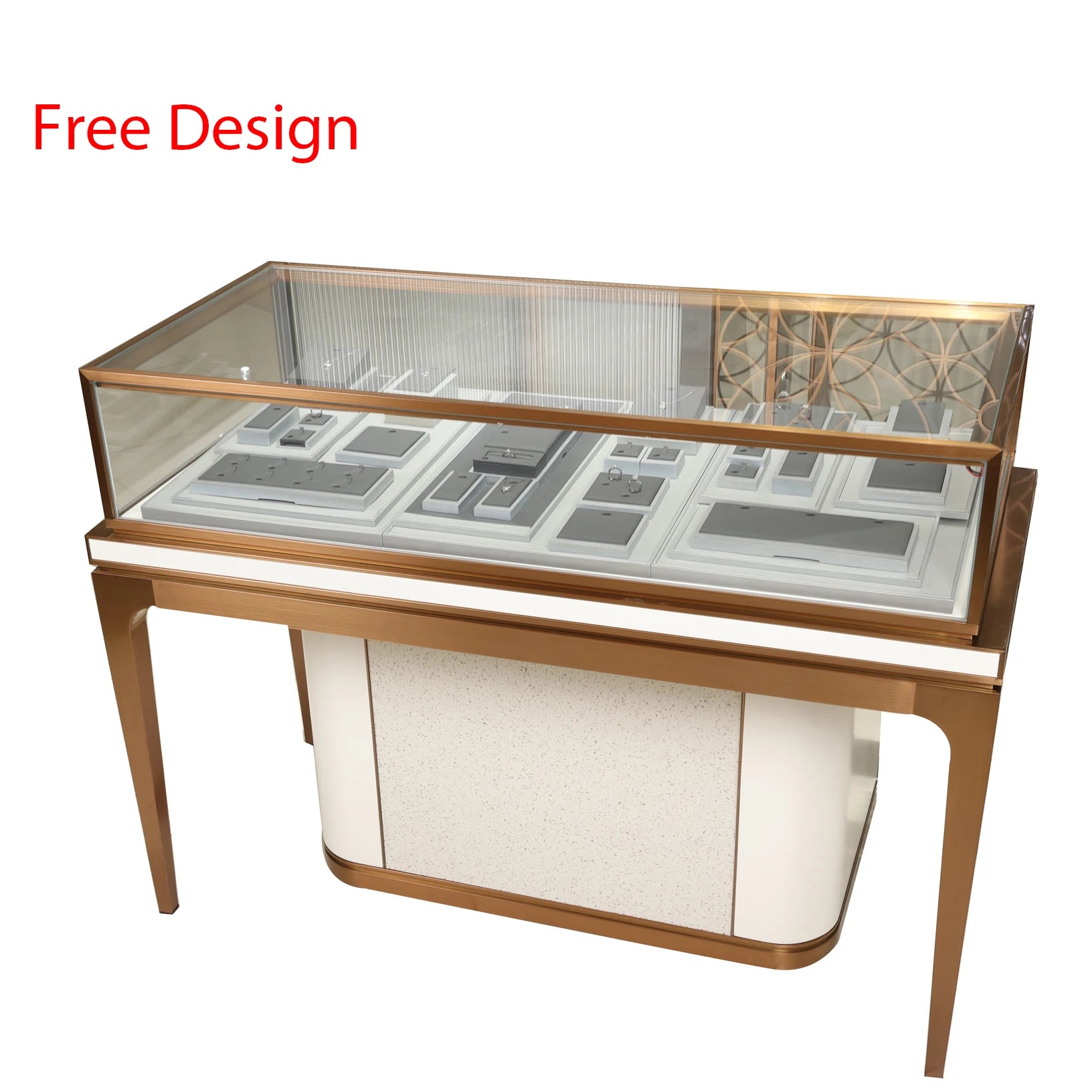 High Level Luxury Earrings Stand Holder Jewelry Store Wall Mount Glass Jewelry Display Table Case