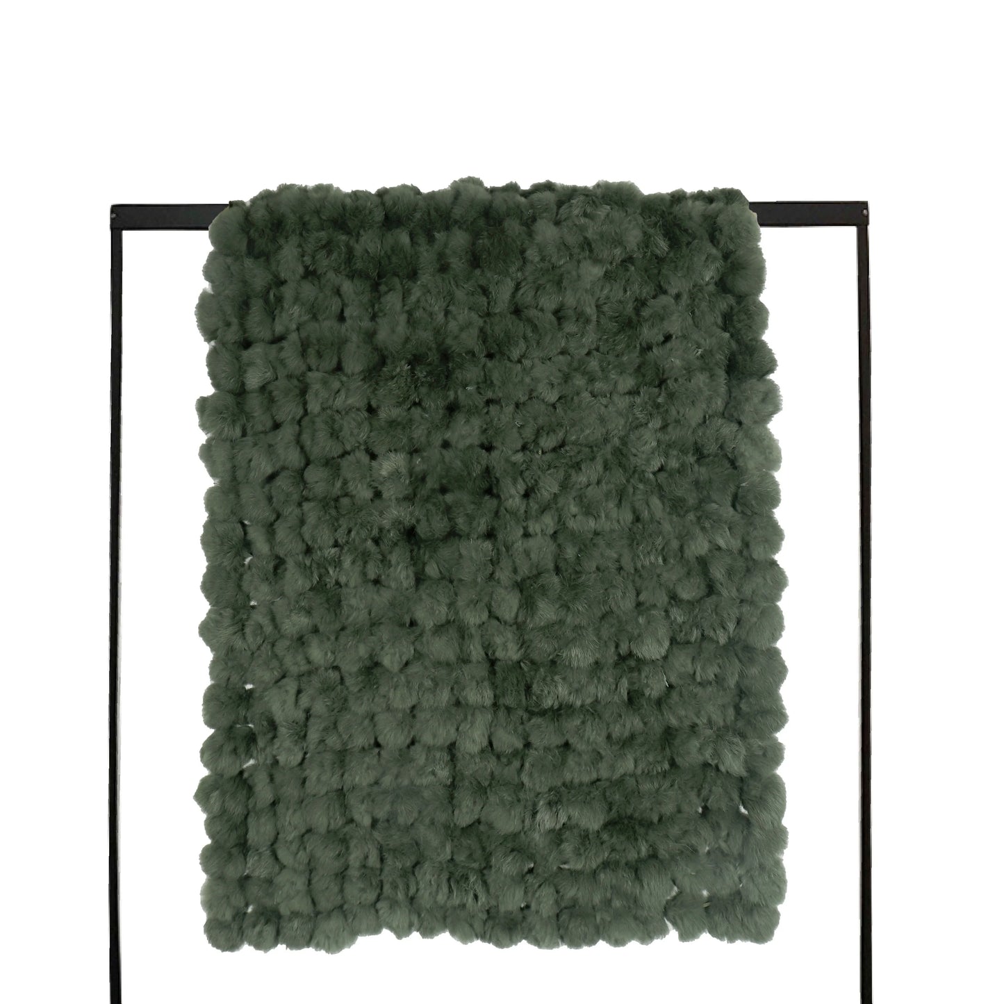 Tiff Home Custom Reversible 60*200cm Soft Rabbit Hair Ball Throw Blanket Own Brand Plain Style