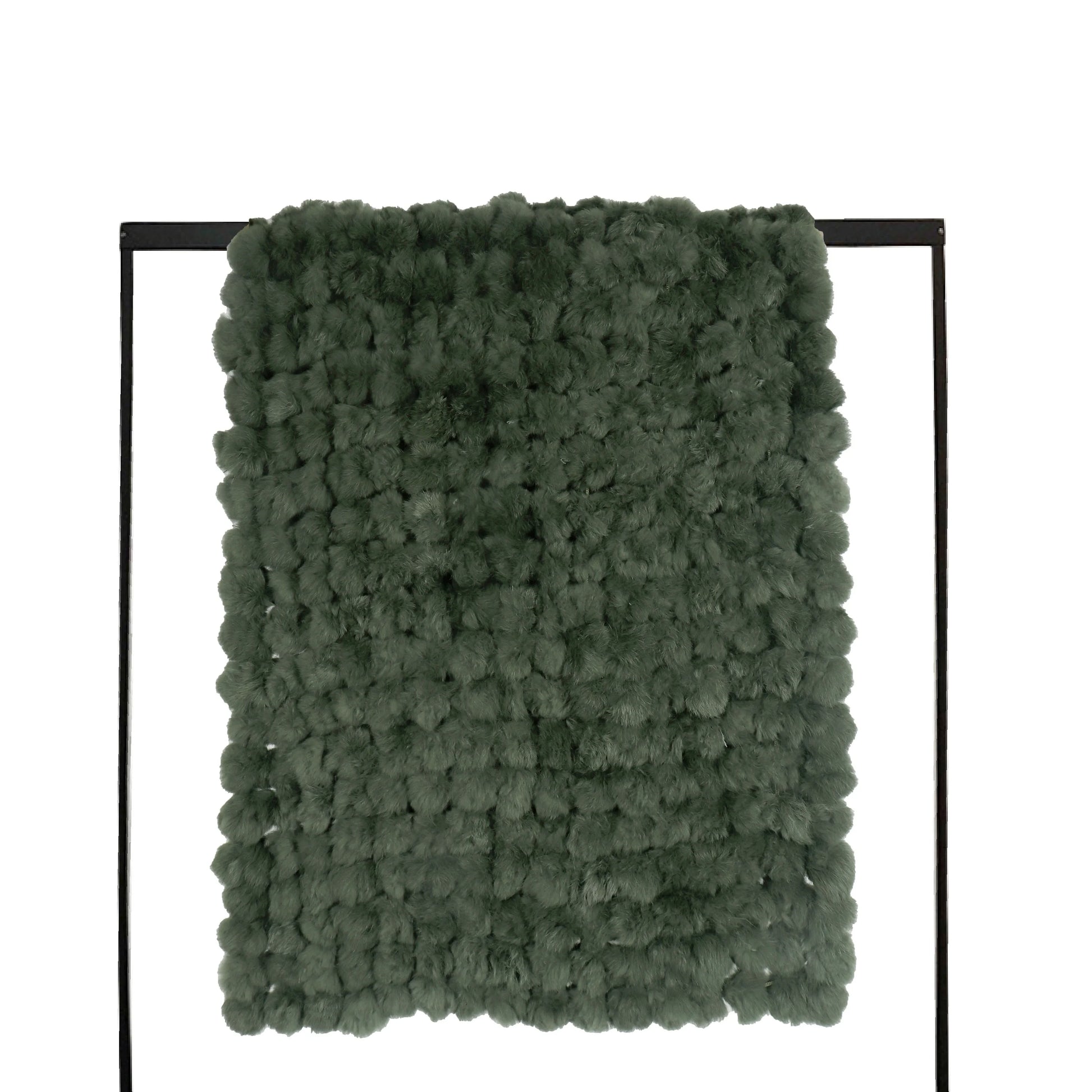 Tiff Home Custom Reversible 60*200cm Soft Rabbit Hair Ball Throw Blanket Own Brand Plain Style
