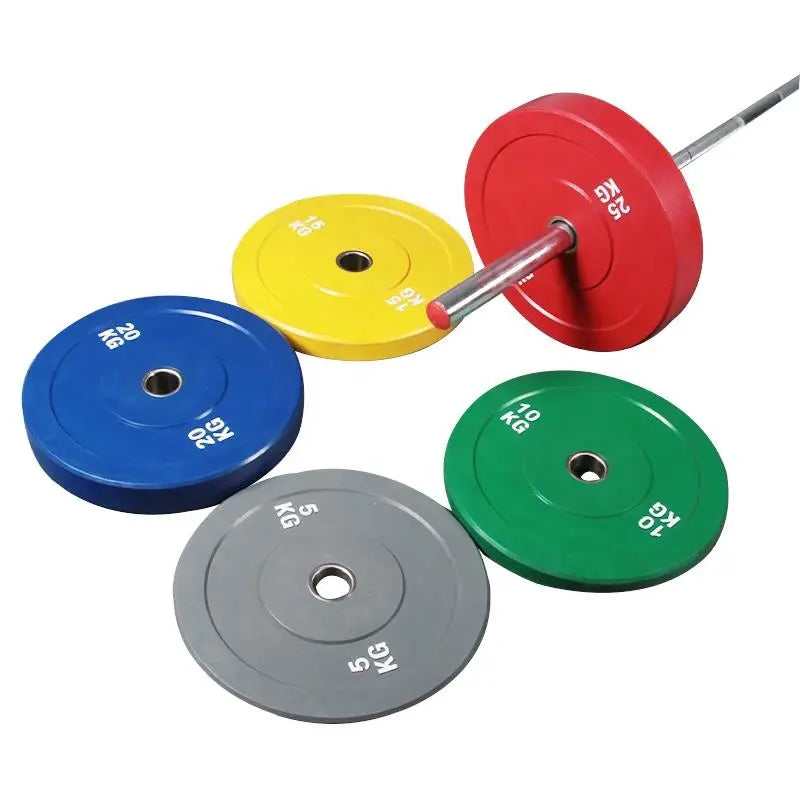 Custom logo High Strength Home Barbell Plate Colorful Rubber Gym  Weight Plates Wholesale