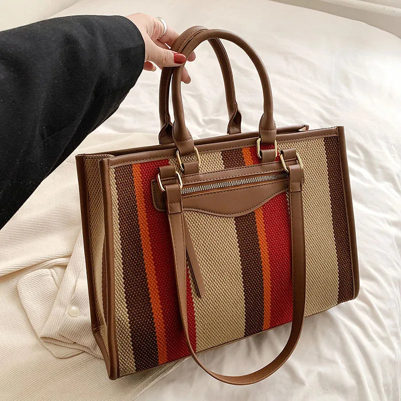 2024 Fashion Designer Bags Women Handbags Ladies Hand Bags Female Printing Tote Bag Canvas with Leather Handle