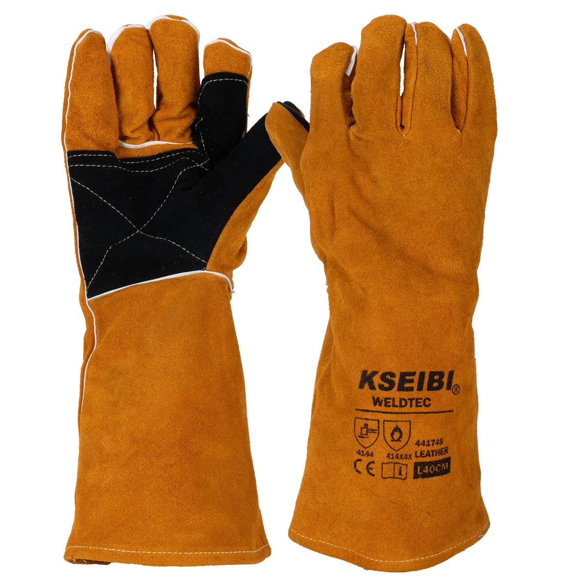 KSEIBI 40CM Industrial Grade Welding Leather Gloves Customizable OEM Hand Protection Tools