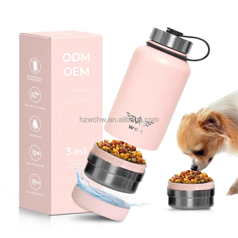 32OZ 304 Stainless Steel Vacuum Insulated Sports Water Bottle with Custom Logo & 6-12 Hours Thermal Insulation for Dogs & Pet