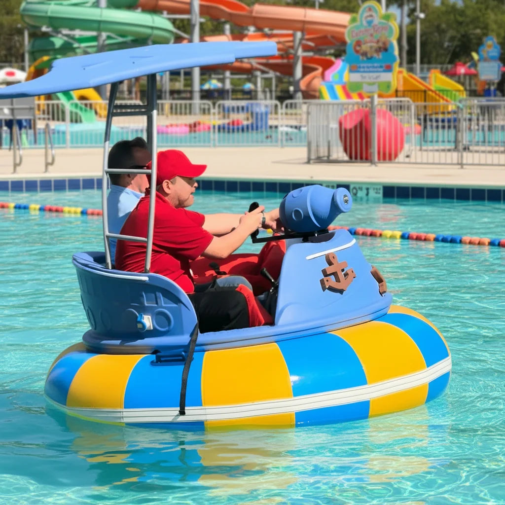 Viral TikTok 400K+ Likes HDPE with Music Lights Inflatable Water Ride for Amusement Park Made PE Material Electric Bumper Boa