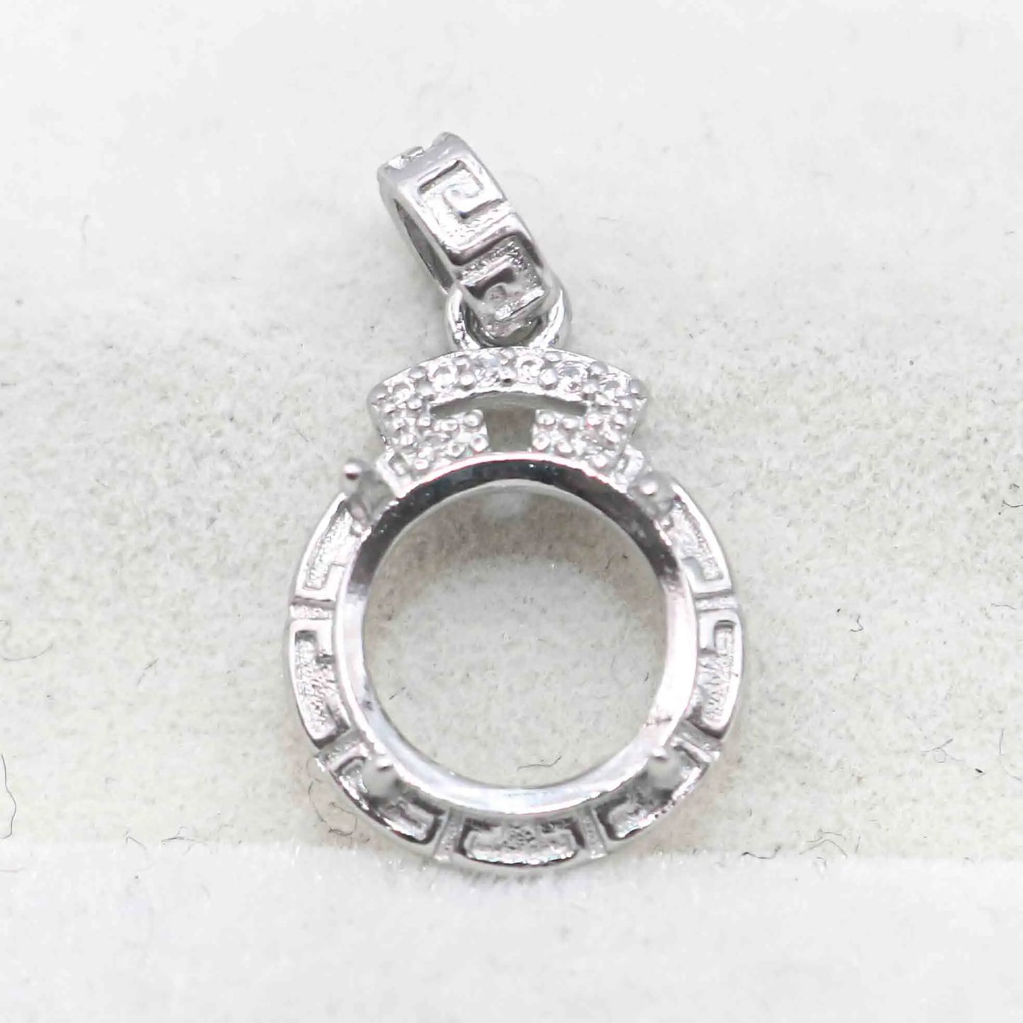 Sterling Silver 8*8mm Semi Mount Pendant Empty Frame Blank Support Setting S925 Base Holder Without Center Stone for DIY Inla