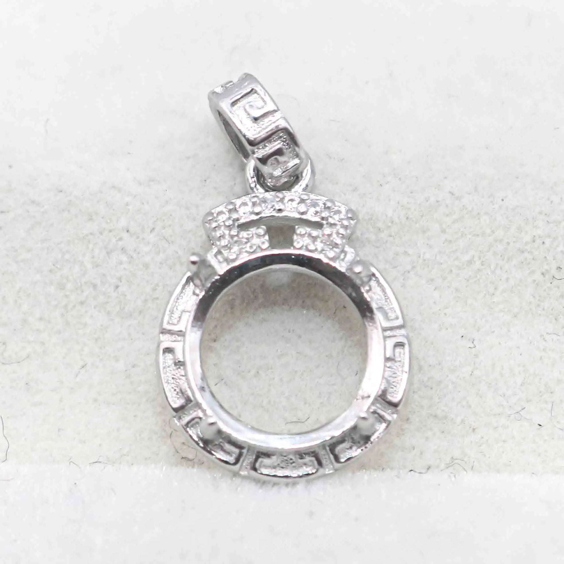Sterling Silver 8*8mm Semi Mount Pendant Empty Frame Blank Support Setting S925 Base Holder Without Center Stone for DIY Inla