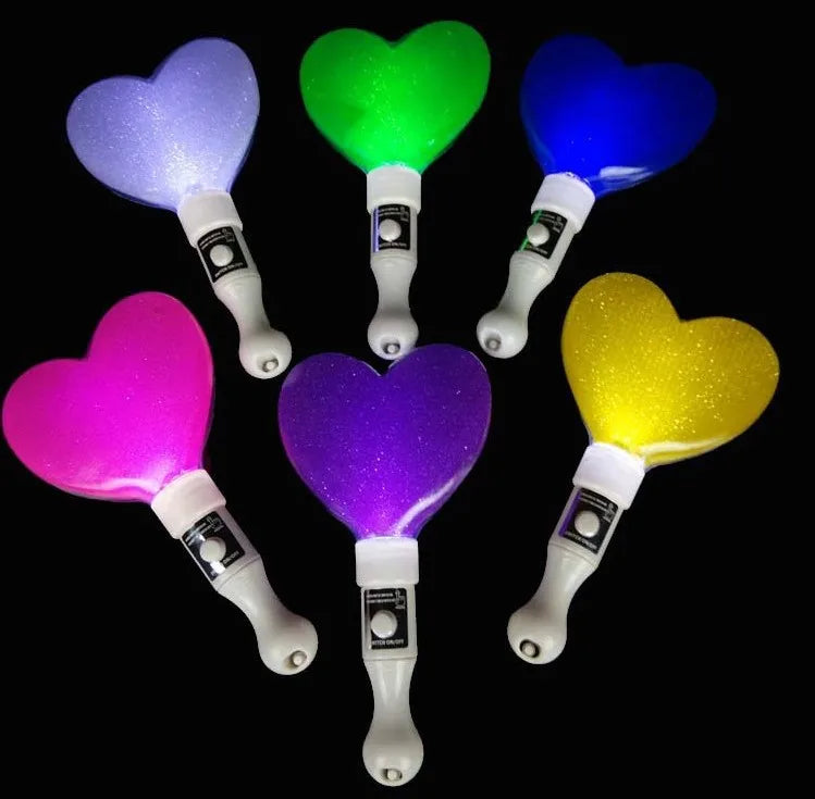 LED Heart Stick Flashing Light Glow Dark Durable Fast Delivery Rave Party Decoration for Wedding Concert Christmas Ramadan