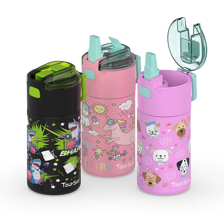 New Design  Insulated Stainless Steel Water Bottle with Straw Kids' Portable Boiling Water Applicable