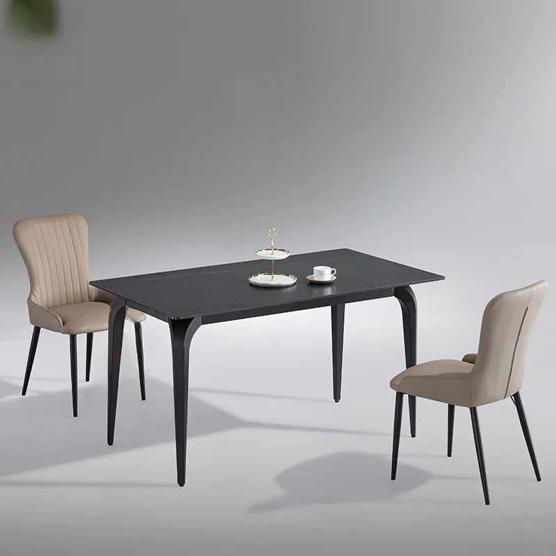 Rectangular Dining Table with Snake Carbon Steel Legs Bright Rock Plate New Brief Design for Home Furniture for Living Room U