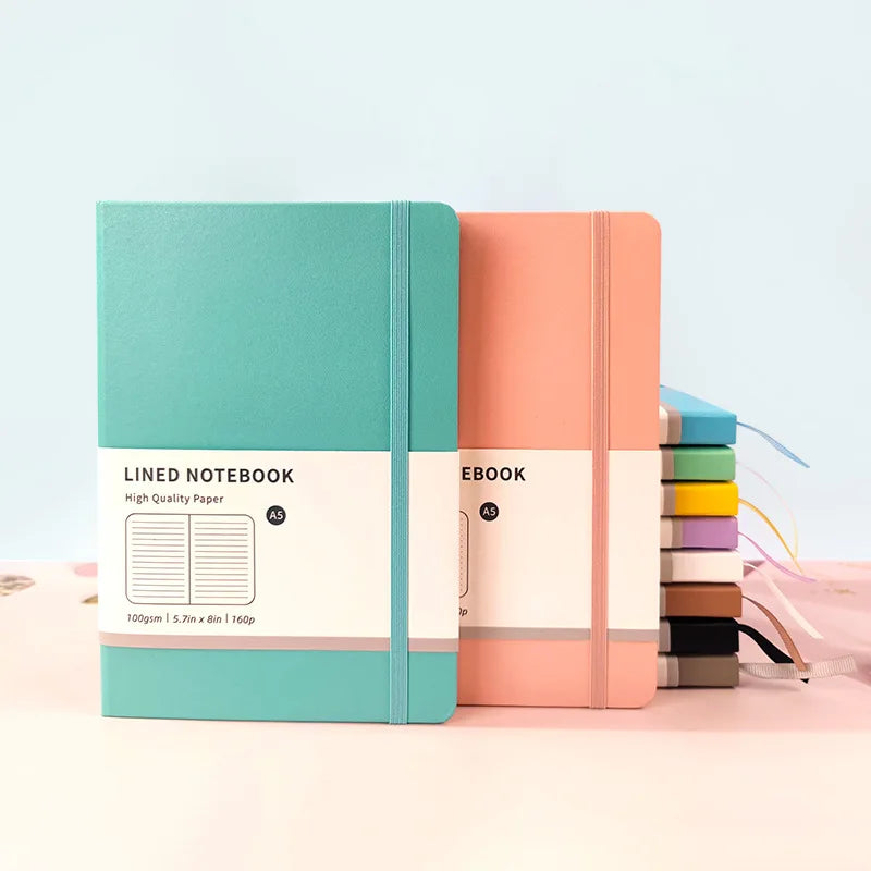 Low MOQ Custom Wholesale Promotional A4 Business Aesthetic Linen Journals Notebook PU Leather Hardcover Notebooks for Student
