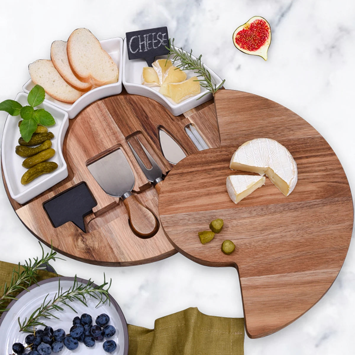 Wholesale Hot Sale Round Acacia Wood Cheese Dinner Plate Good Product Quality