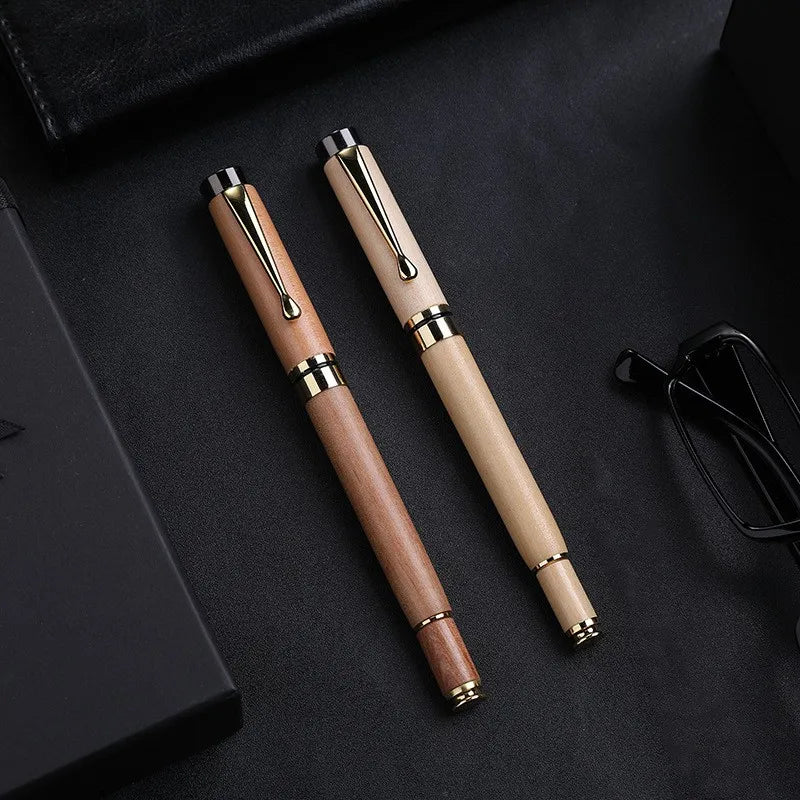 2026 Vintage Handmade Wooden Environmental Ballpoint Pen Wood Roller Pen   Wedding Pen School Office Supplies