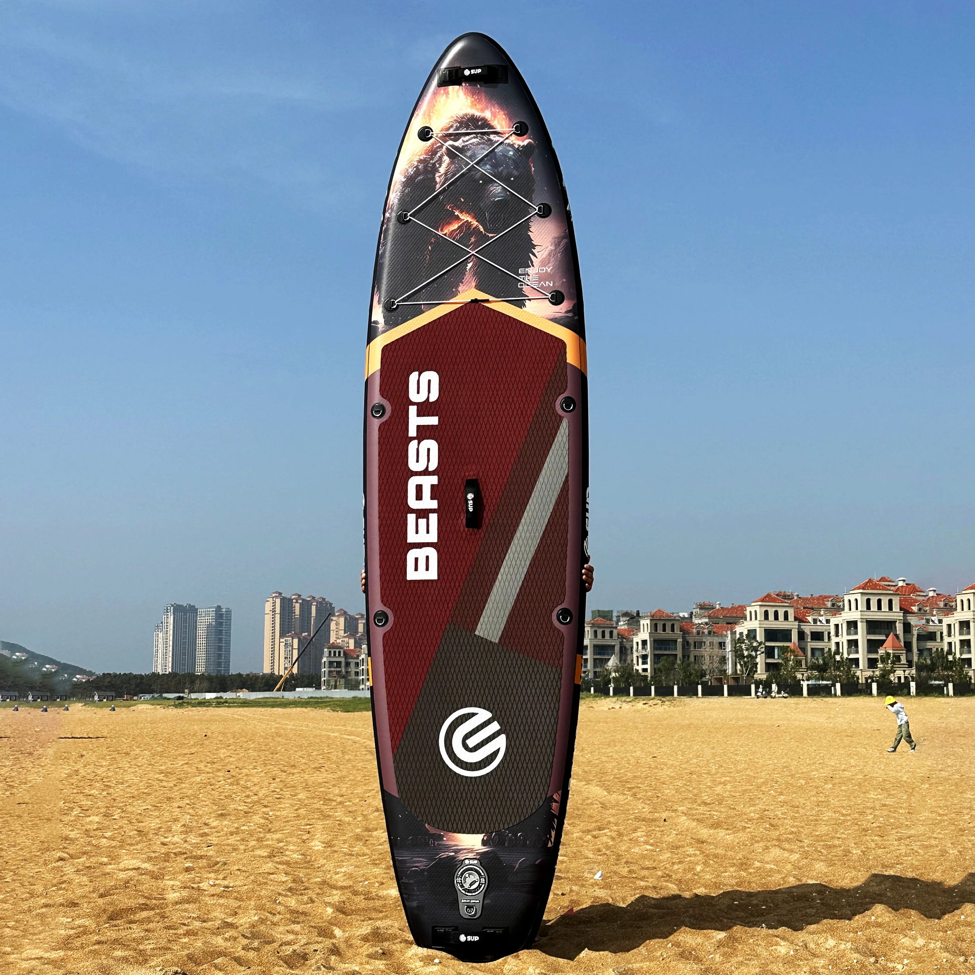 E-SUP 2-Person Soft  Double Layer Stand-up Inflatable Paddle Board for Fishing Water Sports Durable and Easy-to-Use