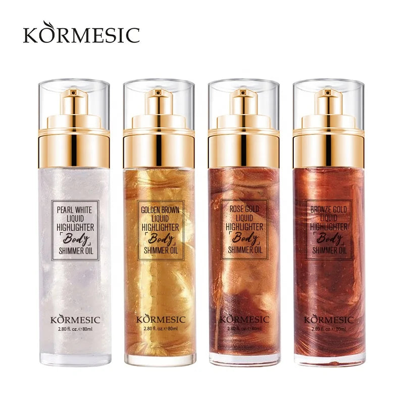 OEM/ODM GMP Private Label   KORMESIC for  Adult Skin Body Liquid Highlighter Shimmer Body Oil